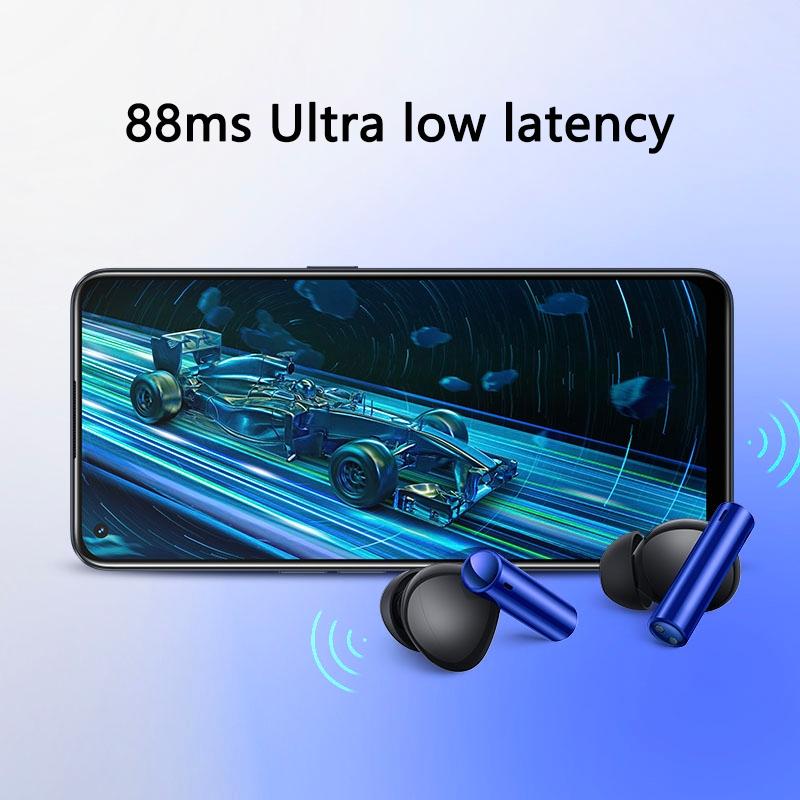 Blue Wireless Sports Earbuds – Active Noise Cancelling, Sweatproof, Bluetooth 5.0, Secure Fit, Long Battery Life