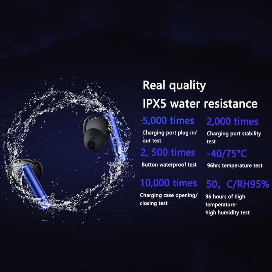Blue Wireless Sports Earbuds – Active Noise Cancelling, Sweatproof, Bluetooth 5.0, Secure Fit, Long Battery Life