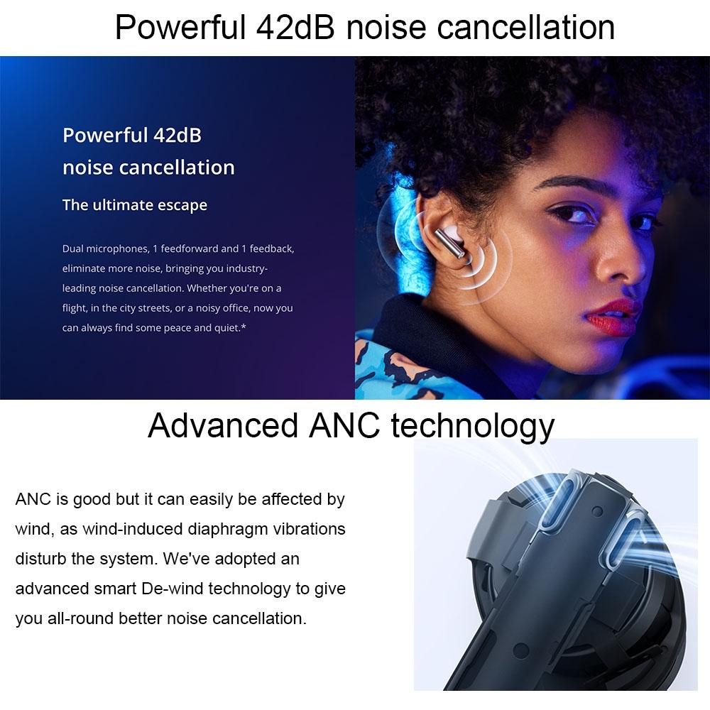 Blue Wireless Sports Earbuds – Active Noise Cancelling, Sweatproof, Bluetooth 5.0, Secure Fit, Long Battery Life