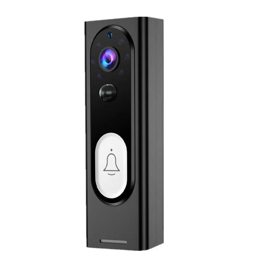 Smart Wireless Video Doorbell – Black | Night Vision & Motion Detection Security Camera