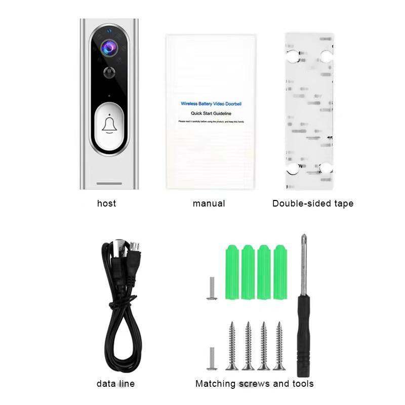 Smart Wireless Video Doorbell – Black | Night Vision & Motion Detection Security Camera