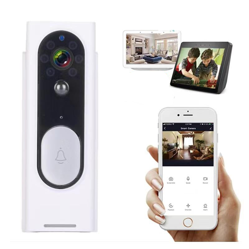 Smart Wireless Video Doorbell – Black | Night Vision & Motion Detection Security Camera