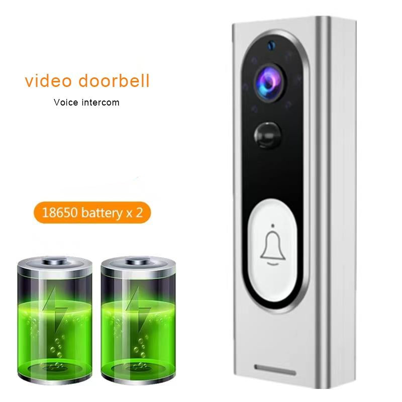 Smart Wireless Video Doorbell – Black | Night Vision & Motion Detection Security Camera