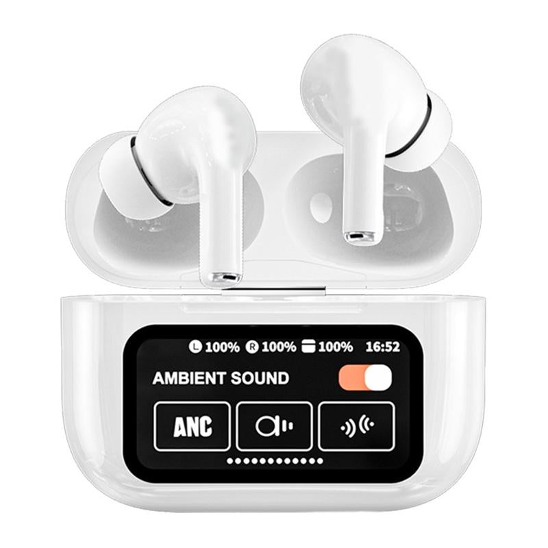 White Wireless Bluetooth Earphones with Touchscreen & Noise Reduction – Stylish In-Ear Design