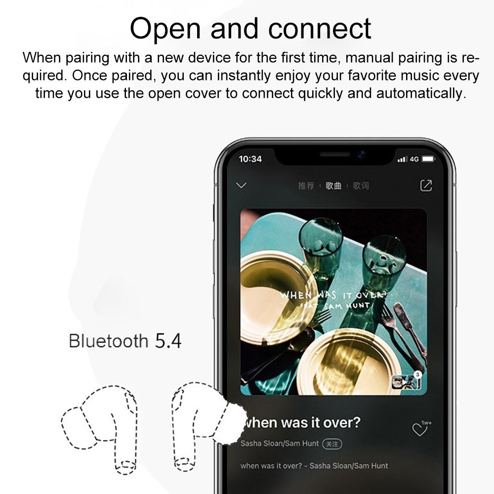 White Wireless Bluetooth Earphones with Touchscreen & Noise Reduction – Stylish In-Ear Design