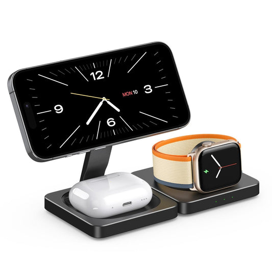 Portable Magnetic Wireless Charger – Fast Charging Pad for Smartphones – Black