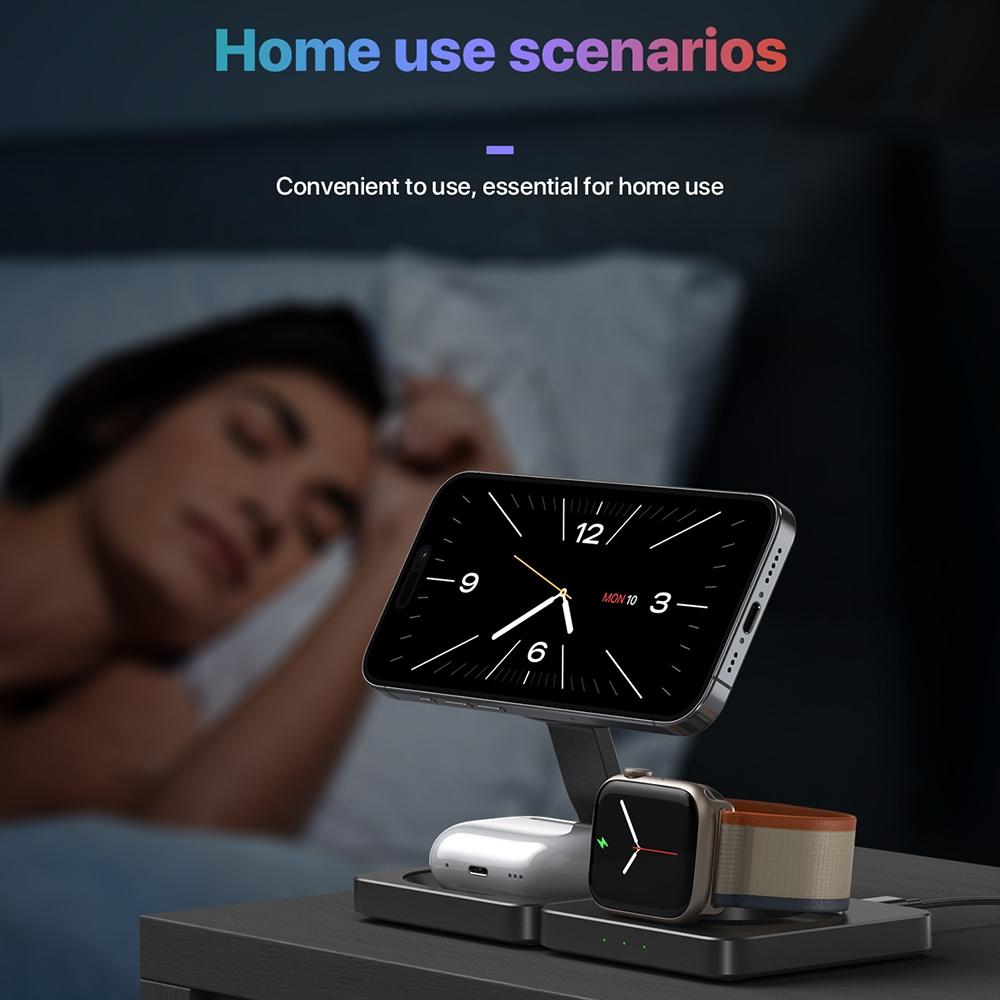 Portable Magnetic Wireless Charger – Fast Charging Pad for Smartphones – Black