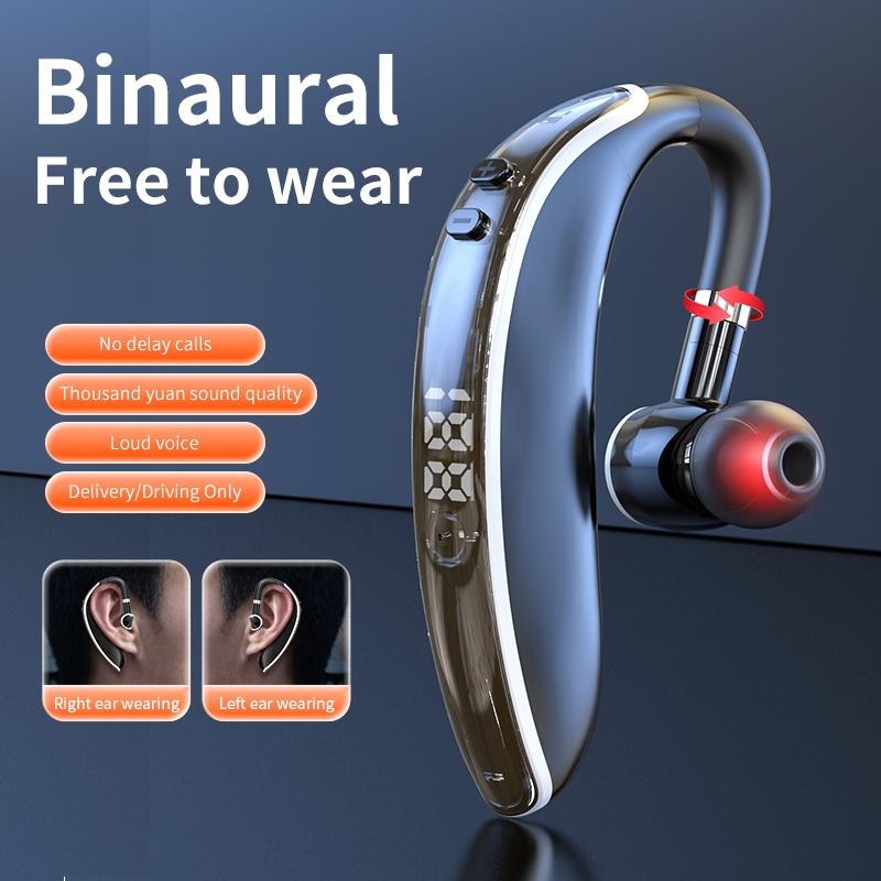 Universal Bluetooth Earphone – Single-Ear Rotating Wireless Headset (Black / White)