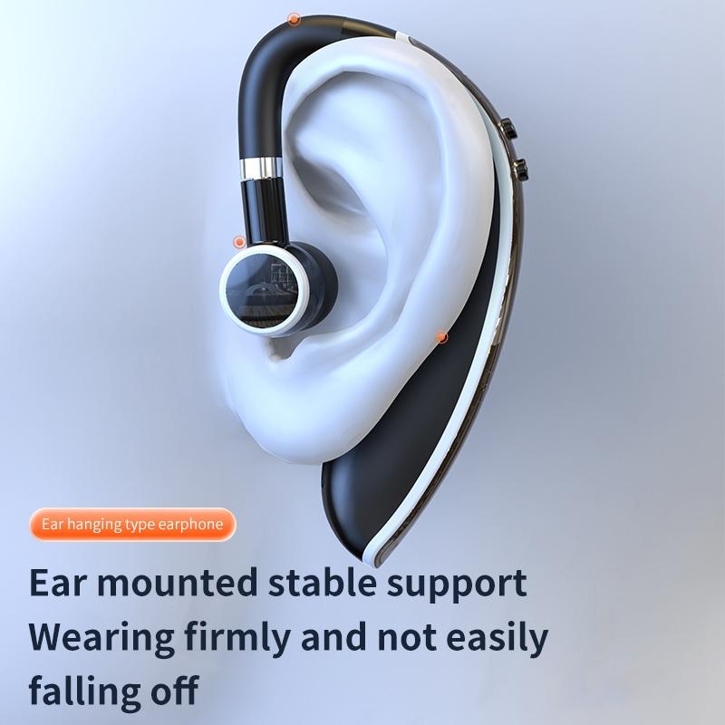 Universal Bluetooth Earphone – Single-Ear Rotating Wireless Headset (Black / White)