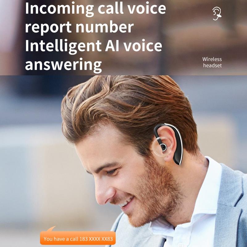 Universal Bluetooth Earphone – Single-Ear Rotating Wireless Headset (Black / White)