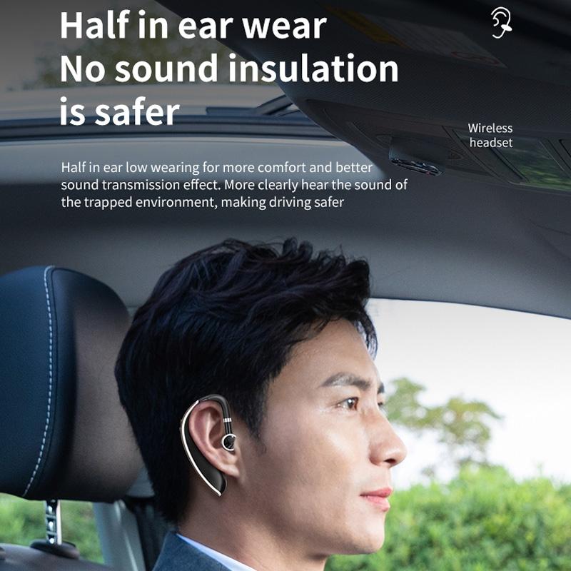 Universal Bluetooth Earphone – Single-Ear Rotating Wireless Headset (Black / White)