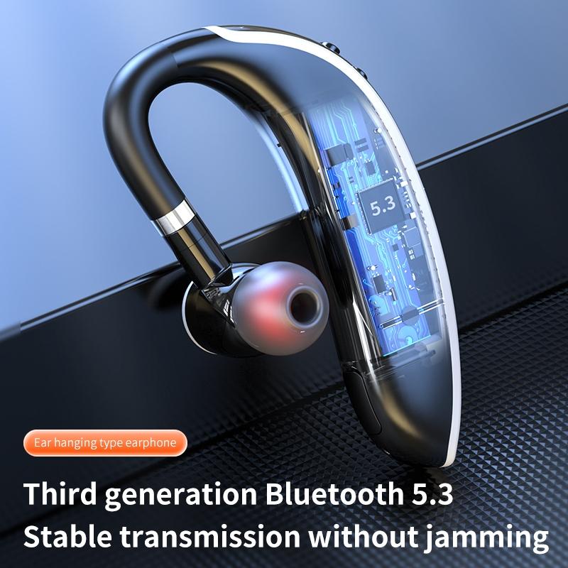 Universal Bluetooth Earphone – Single-Ear Rotating Wireless Headset (Black / White)
