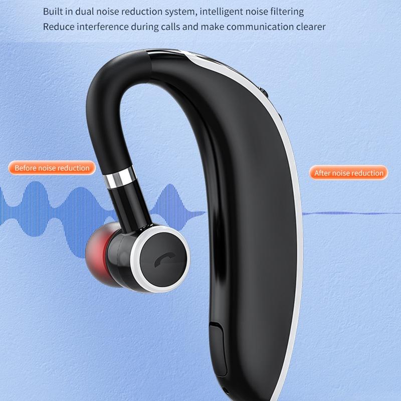 Universal Bluetooth Earphone – Single-Ear Rotating Wireless Headset (Black / White)