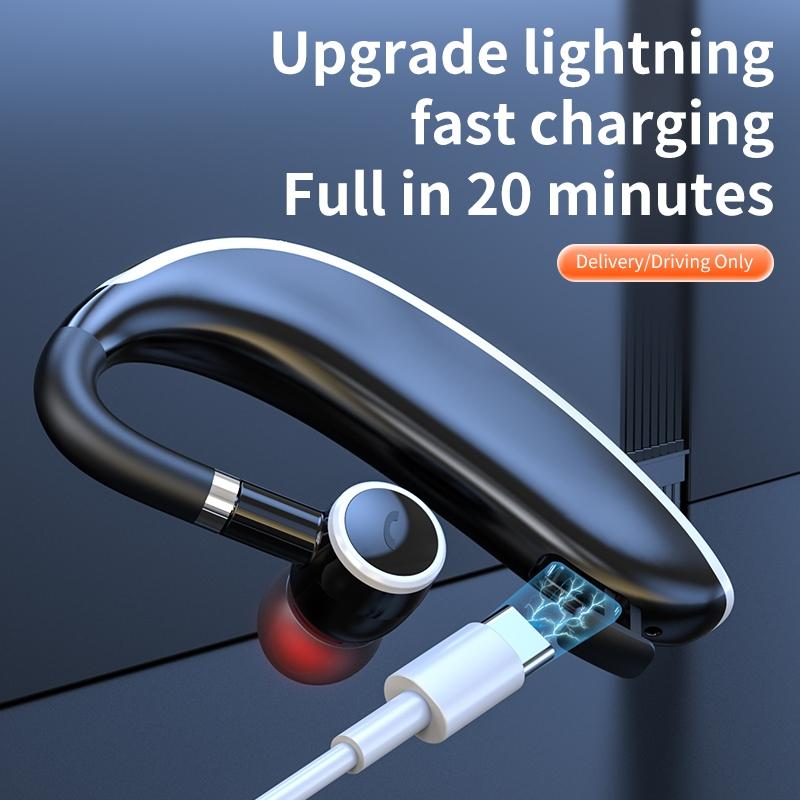 Universal Bluetooth Earphone – Single-Ear Rotating Wireless Headset (Black / White)