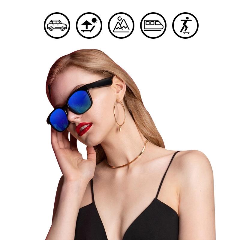 Bluetooth Smart Sunglasses with A12 Chip – Stylish Audio Glasses for Music & Calls – Blue