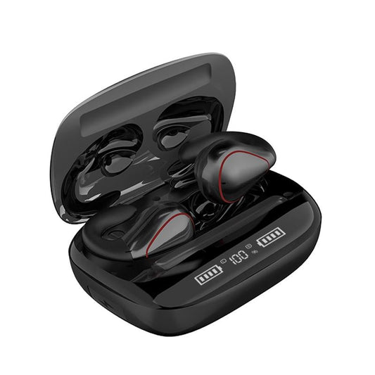 T20 Wireless TWS Bluetooth Earphones with LED Display – Black In-Ear Headphones with Charging Box