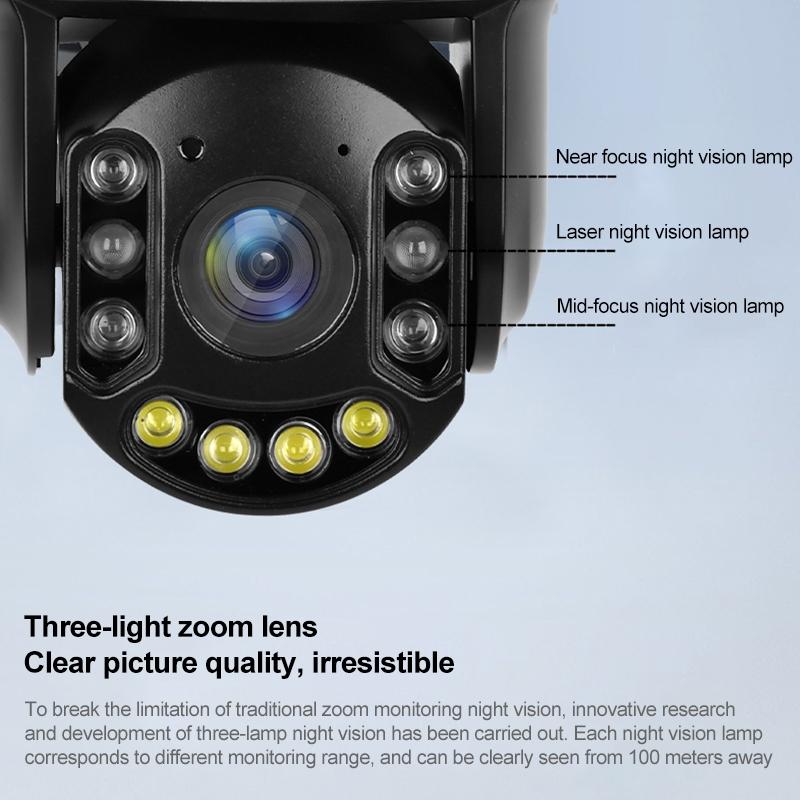 5MP Wireless WiFi Laser Camera – Black | Two-Way Voice & Mobile Monitoring Security Cam