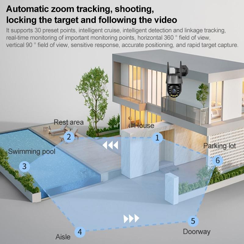 5MP Wireless WiFi Laser Camera – Black | Two-Way Voice & Mobile Monitoring Security Cam