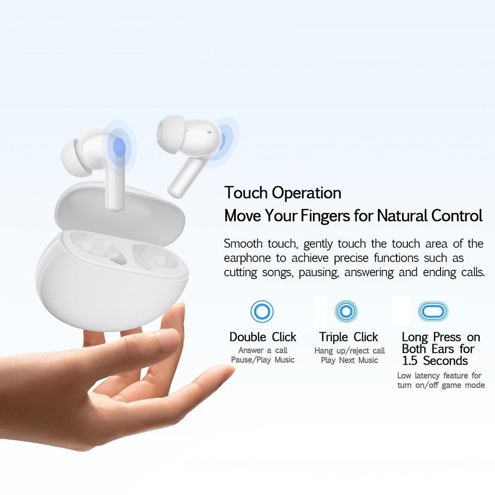Waterproof Redmi Buds 4 Vitality Wireless Earphones – Bluetooth Calling, Noise Reduction, True Wireless, White