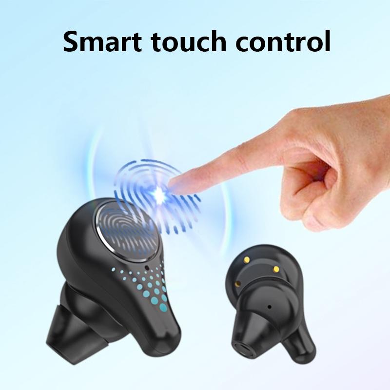 Waterproof T8 Wireless Bluetooth Earbuds with LED Display – Black