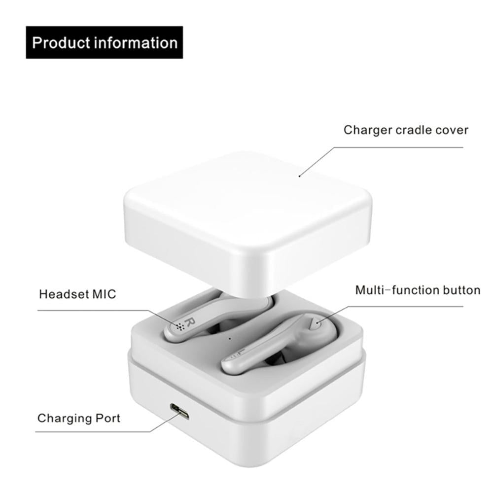 Mini Touch Control Wireless Earbuds with Charging Case – HiFi Bluetooth TWS Headphones – Black