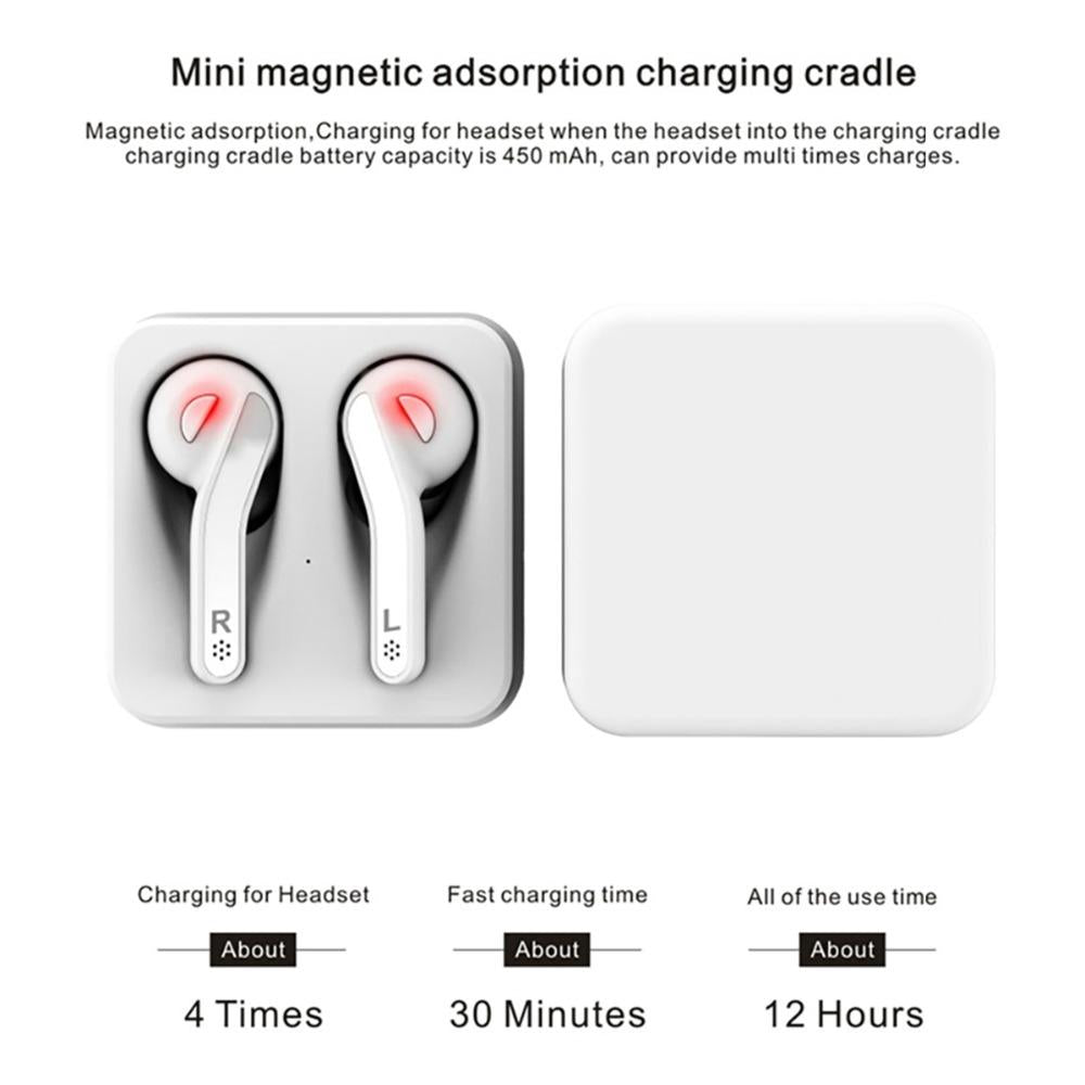 Mini Touch Control Wireless Earbuds with Charging Case – HiFi Bluetooth TWS Headphones – Black