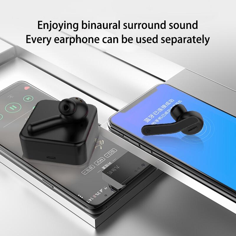 Mini Touch Control Wireless Earbuds with Charging Case – HiFi Bluetooth TWS Headphones – Black