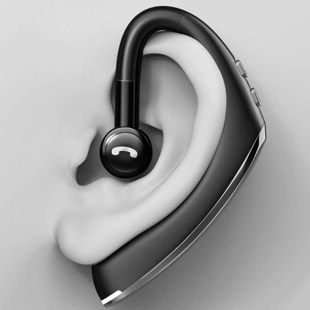 180° Rotating Wireless Bluetooth Car Handsfree Earphones – Noise-Cancelling Headset, Black/Gray