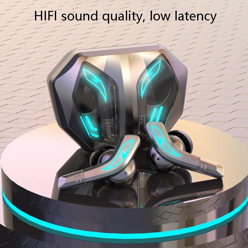 Wireless Bluetooth 5.2 Earphones with Low Latency & Hi-Fi Sound – Breathing Light, Black