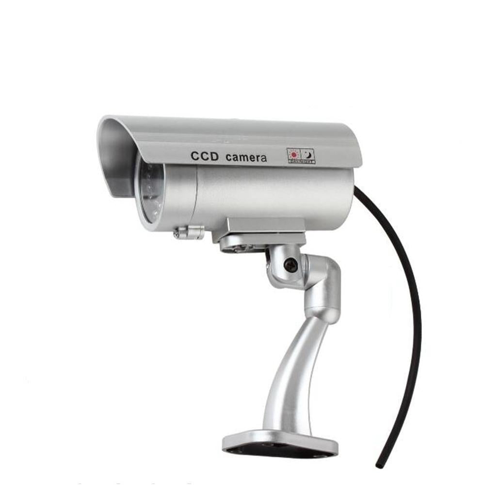 Realistic Dummy CCTV Camera with Flashing LED – Waterproof Outdoor Fake Security Camera – Black