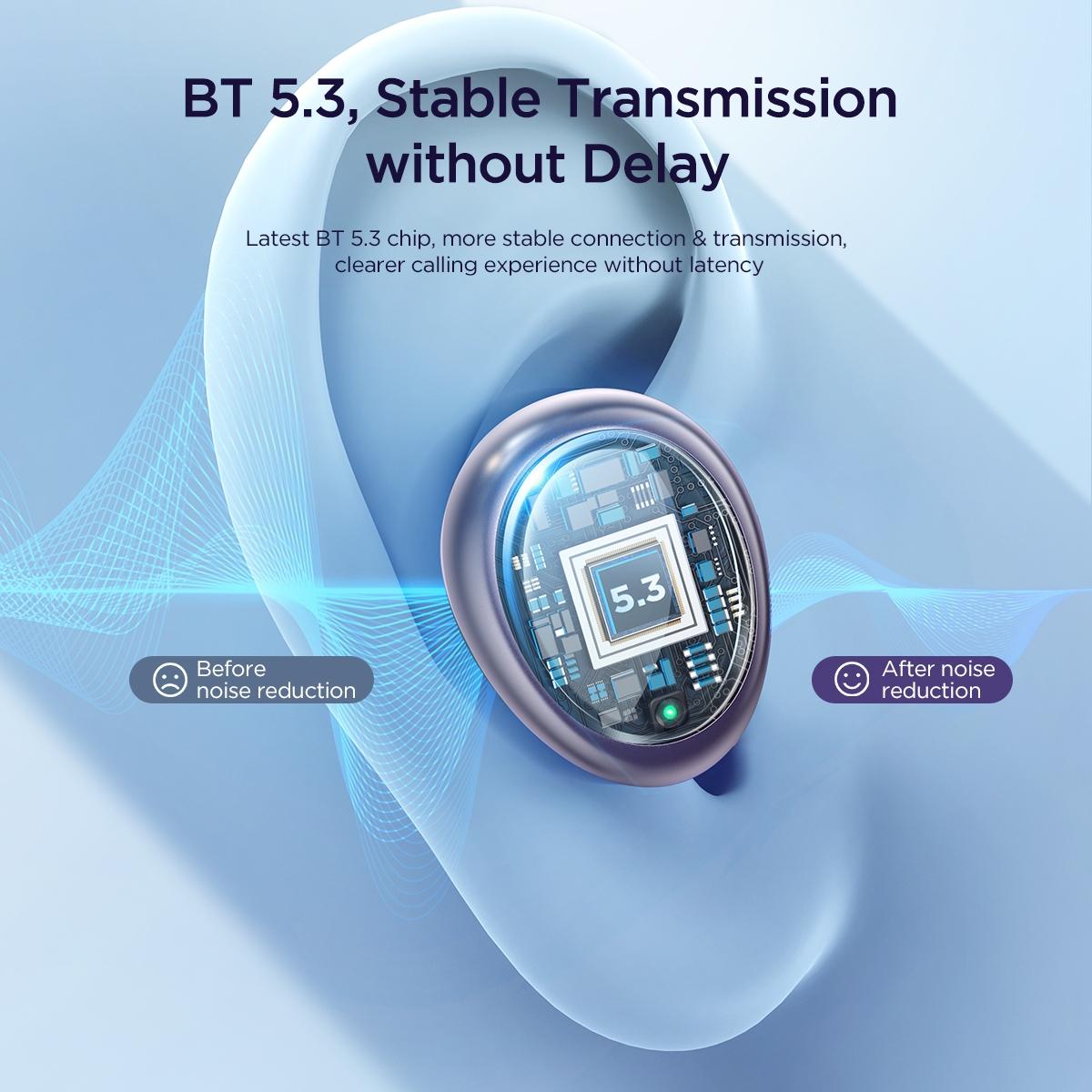Jdots JR-DB1 Series True Wireless Bluetooth Earphones – Black, TWS In-Ear Earbuds with Mic for Music & Calls