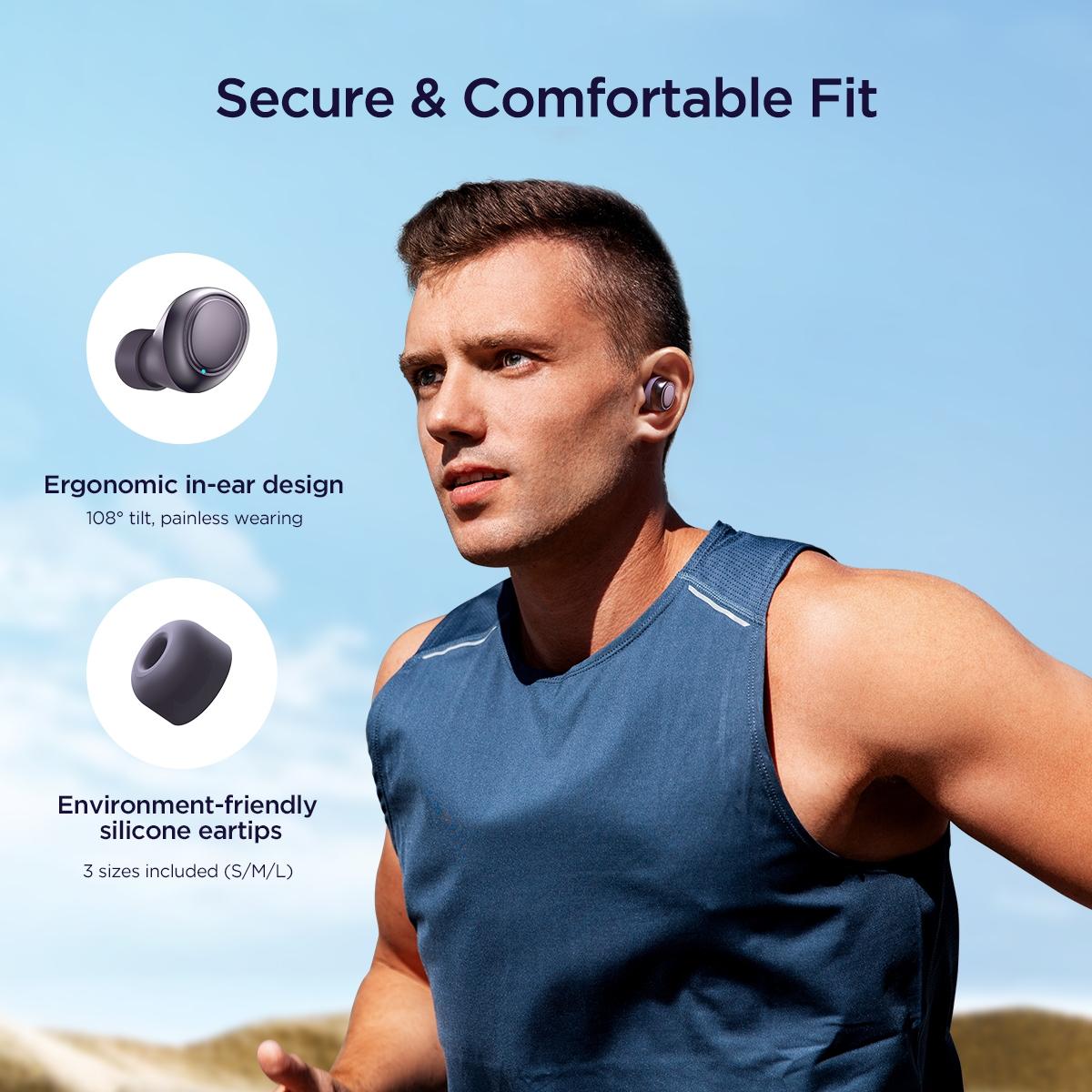 Jdots JR-DB1 Series True Wireless Bluetooth Earphones – Black, TWS In-Ear Earbuds with Mic for Music & Calls