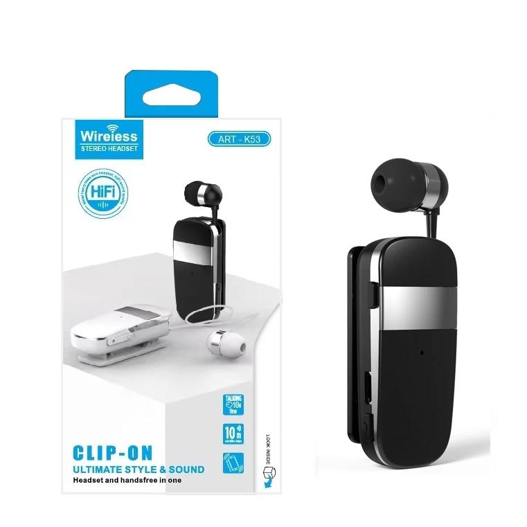 Wireless Bluetooth Earphone with Vibration Reminder – Hands-Free Calling Headset for Phone (Black)