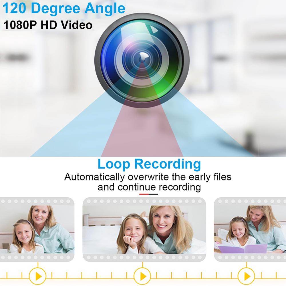 1080P HD Night Vision Surveillance Camera – Infrared Motion Detection, Indoor/Outdoor Security – Black