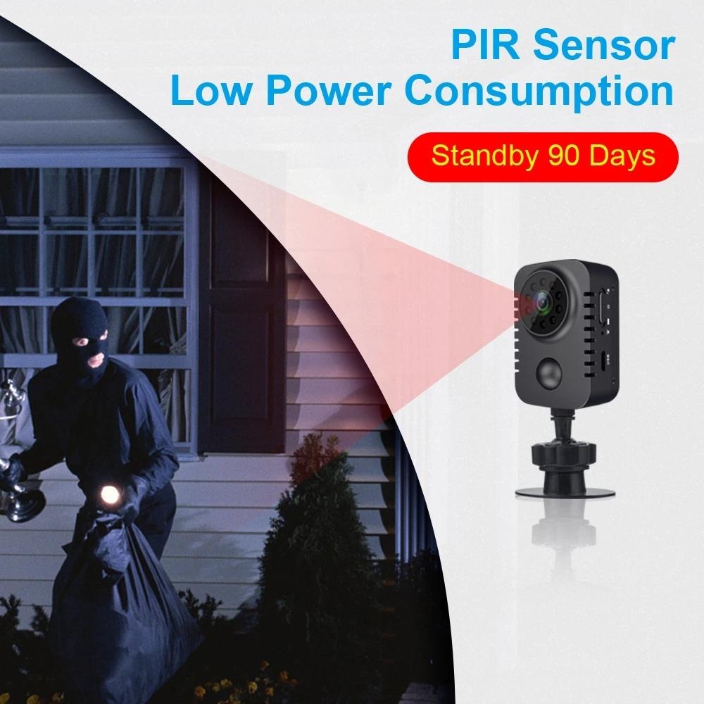 1080P HD Night Vision Surveillance Camera – Infrared Motion Detection, Indoor/Outdoor Security – Black