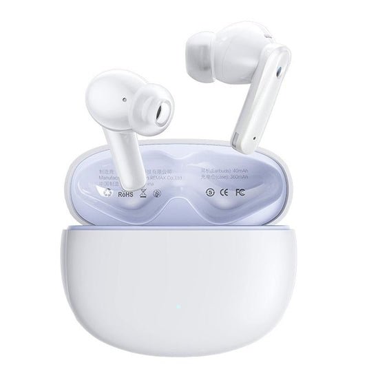 Wireless Dual Noise-Cancelling Bluetooth Earphones – Crystal Clear Calls & HiFi Music – Ivory White