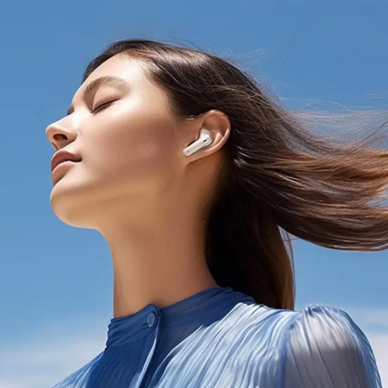 Wireless Dual Noise-Cancelling Bluetooth Earphones – Crystal Clear Calls & HiFi Music – Ivory White