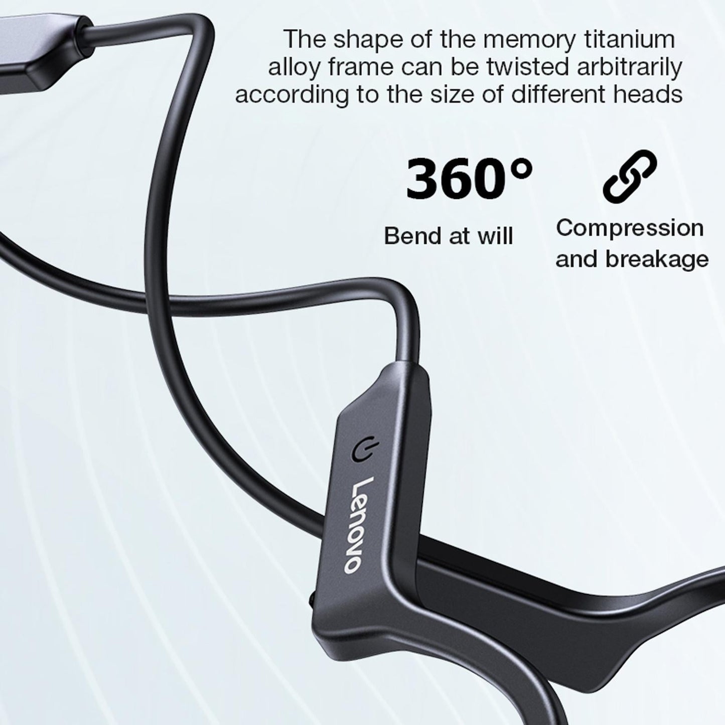 Waterproof Bone Conduction Bluetooth Earphones – Open-Ear Wireless Headphones – Black