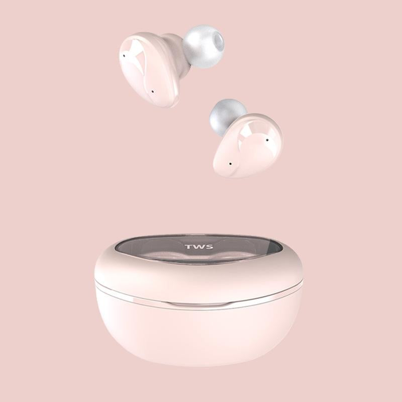 Mini Wireless Bluetooth Headset with Power Display – Blue, Compact Design, Clear Audio