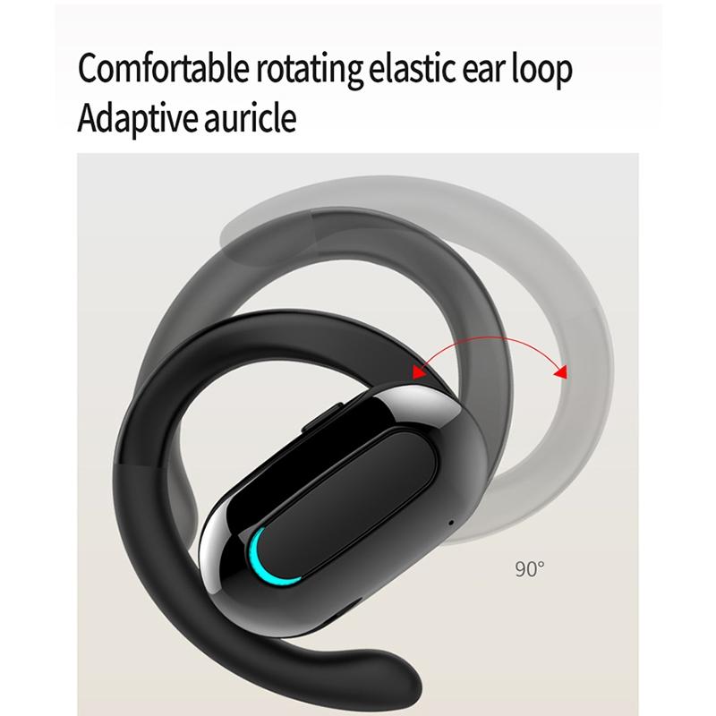 Rotatable Bluetooth Sports Earphones with Noise Reduction – Pure Black