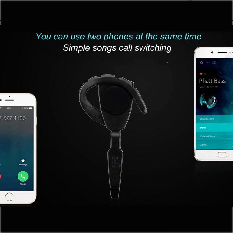 Business Bluetooth 5.0 Earphone – Hanging Ear Hook Design, Hands-Free Calling – Black