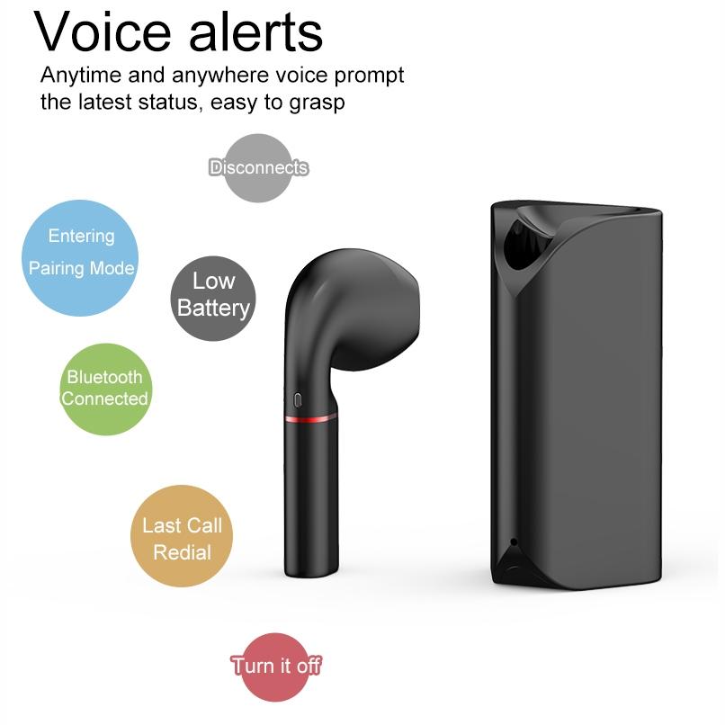Mini Wireless Bluetooth Car Earphone with Mic – Business Driving, Black