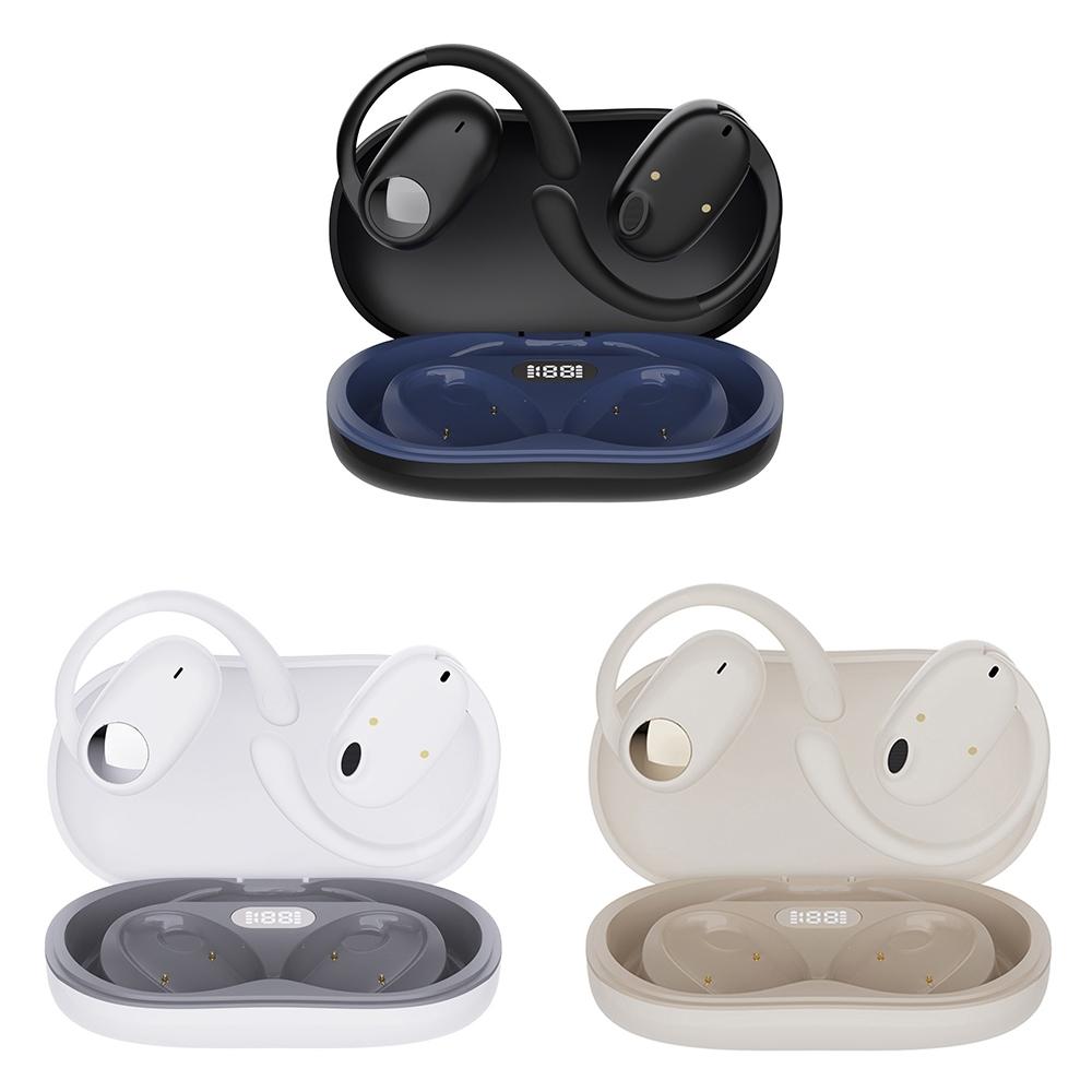 Wireless Bluetooth Earphones with Dual Mic Noise Reduction, LED Display Case, Touch Controls – Black