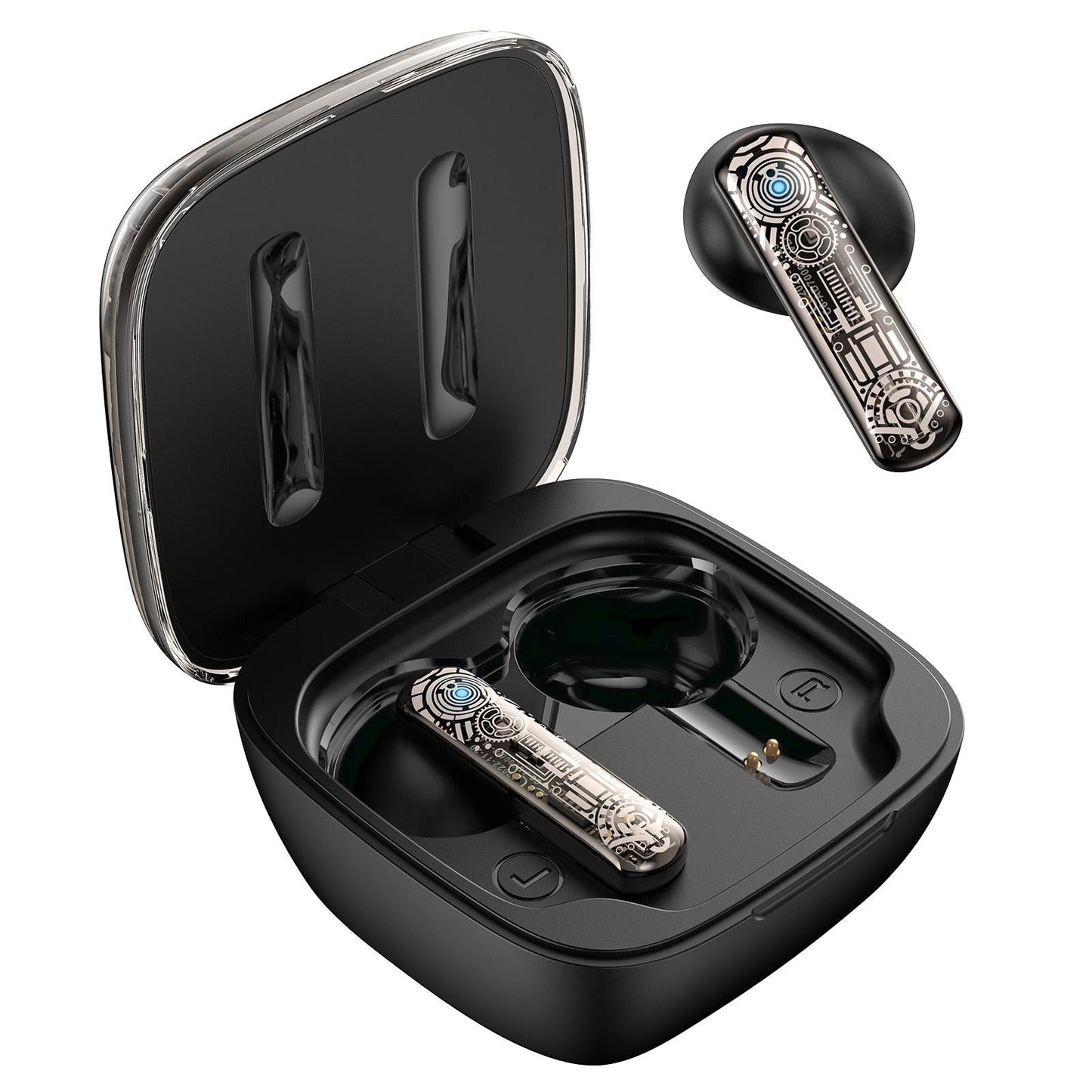 Black TWS Bluetooth Gaming Earphones with Noise Reduction – Low Latency Wireless Headset