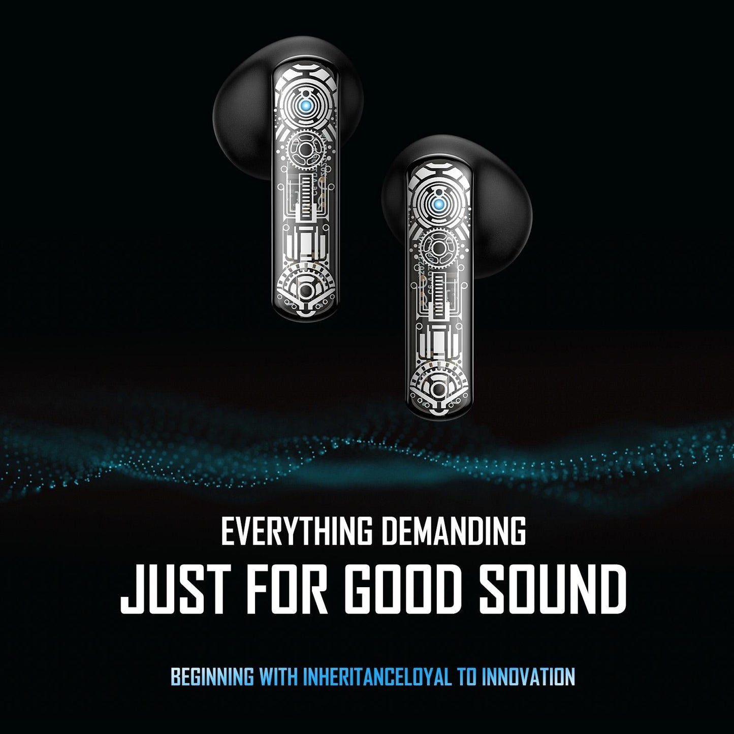 Black TWS Bluetooth Gaming Earphones with Noise Reduction – Low Latency Wireless Headset