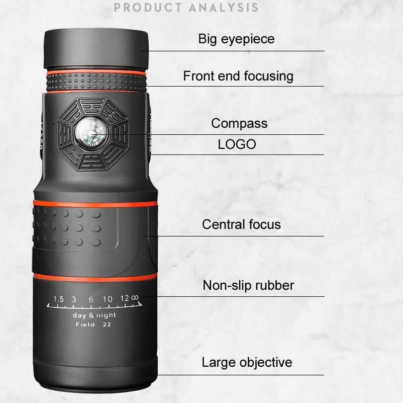 High-Definition Night Vision Monocular – Perfect for Concerts & Mobile Phone Cameras, Lightweight, Portable
