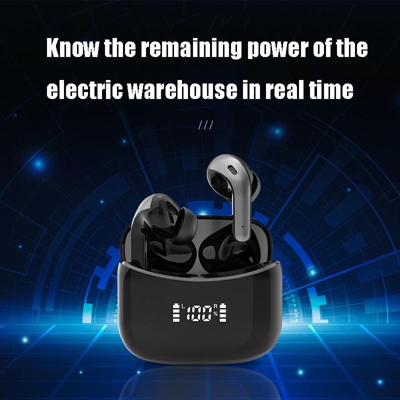 Black Wireless Bluetooth Earphone with Touch Display – TWS In-Ear Headphones with Charging Case
