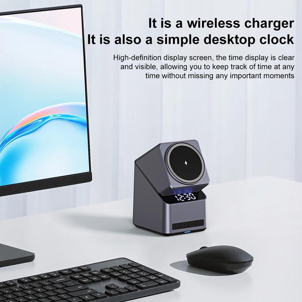 180° Rotating 4-in-1 Magnetic Wireless Charger – Grey | Foldable Fast Qi Charging Station for Multiple Devices