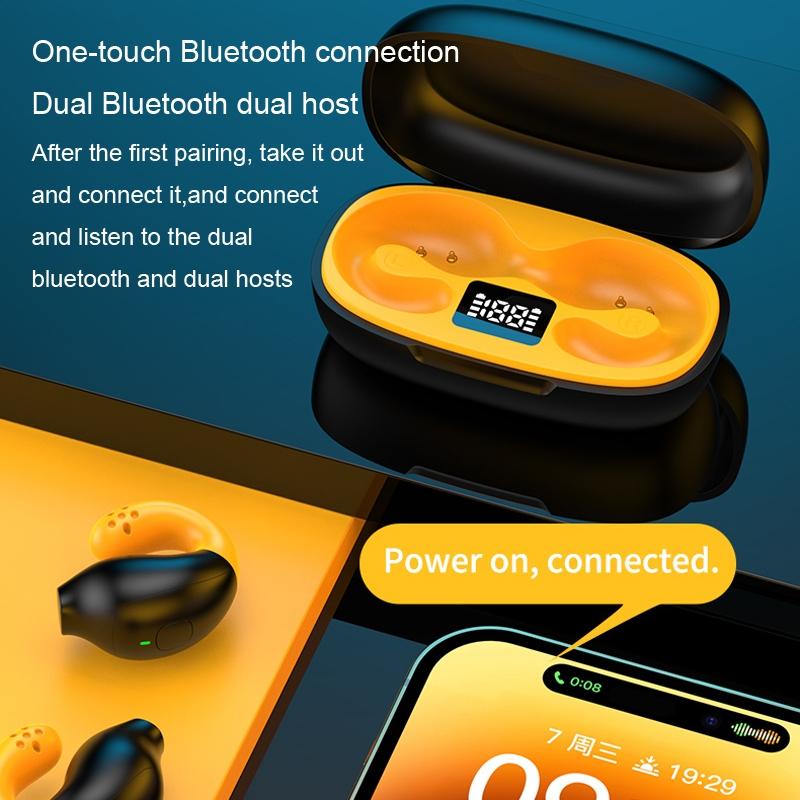 Wireless Ear Clip Bluetooth Headset with LED Display – Secure Fit, Noise Reduction, Hands-Free Calling