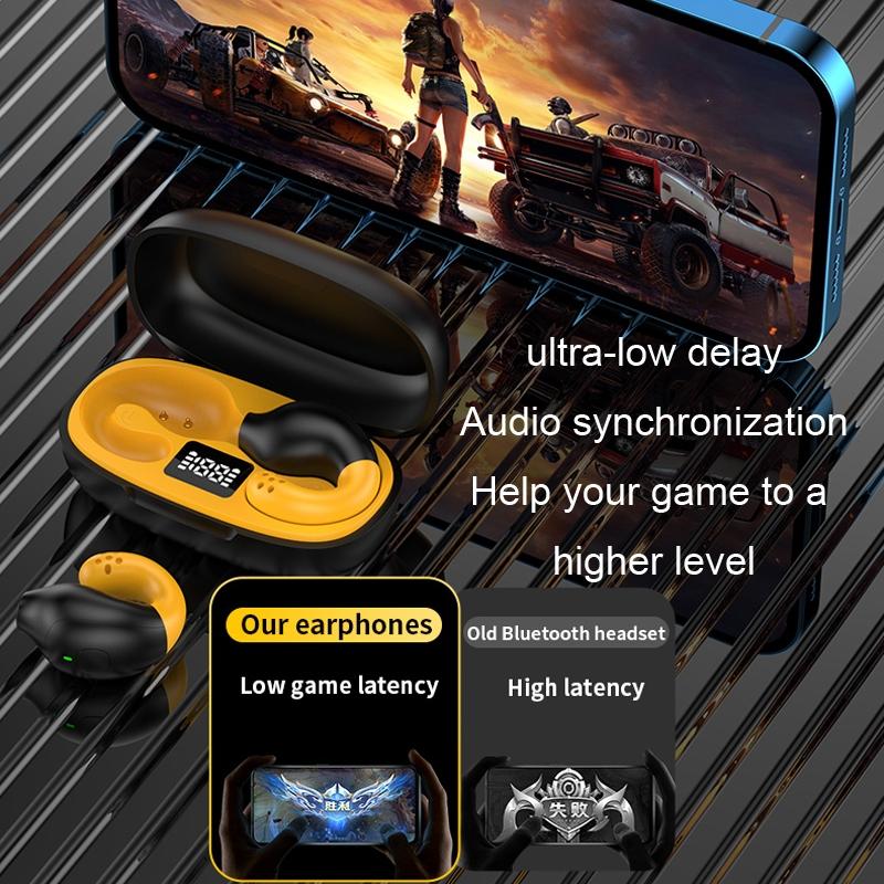 Wireless Ear Clip Bluetooth Headset with LED Display – Secure Fit, Noise Reduction, Hands-Free Calling
